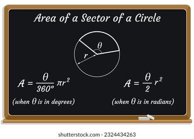 Area Sector Circle Formula On Black Stock Vector (Royalty Free) 2324434263 | Shutterstock