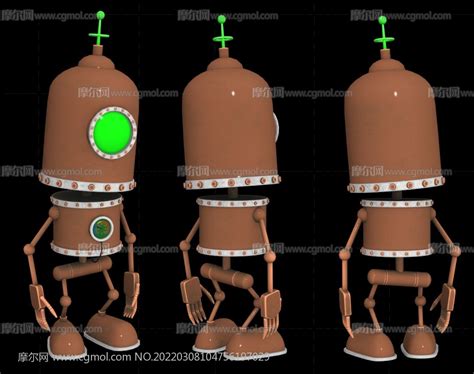 Q版机器人卡通机器人3d模型机械角色模型下载 摩尔网cgmol