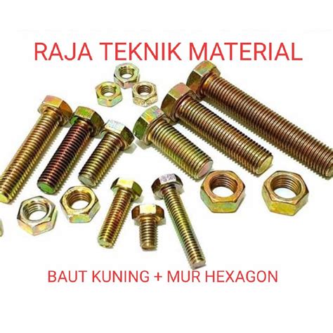 Jual Baut Kuning Mur M X Mm Per Pc S Indonesia Shopee Indonesia