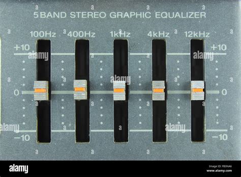 Five Band Stereo Graphic Equalizer Stock Photo Alamy