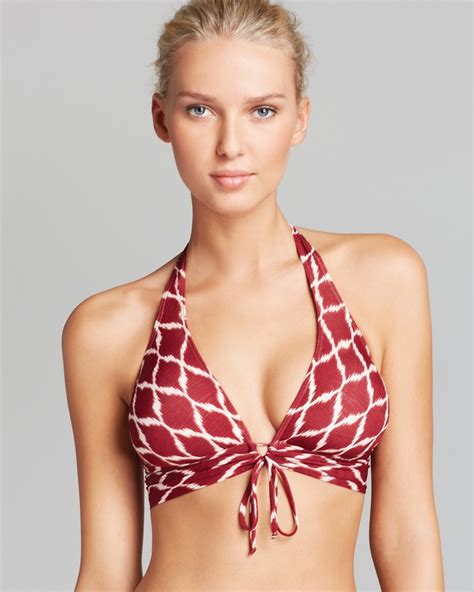 Robin Piccone Java Tie Front Wide Band Halter Bikini Top ShopStyle