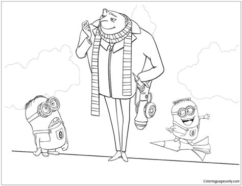 Minion Rise Of Gru Coloring Pages Pl