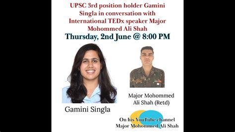 Upsc Rd Ranking Topper Gamini Singla International Tedx Speaker Maj