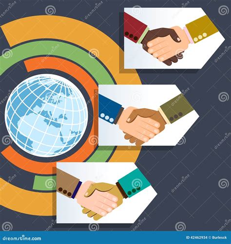 Worldwide Multiethnic Business Handshakes Stock Vector Image 42462934