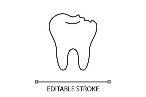 Broken Tooth Linear Icon Odontolog A Disenos De Unas Dibujos