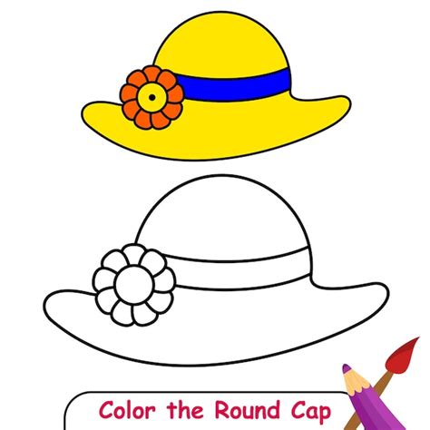 Color the round cap libro de colorear para niños gráficos vectoriales