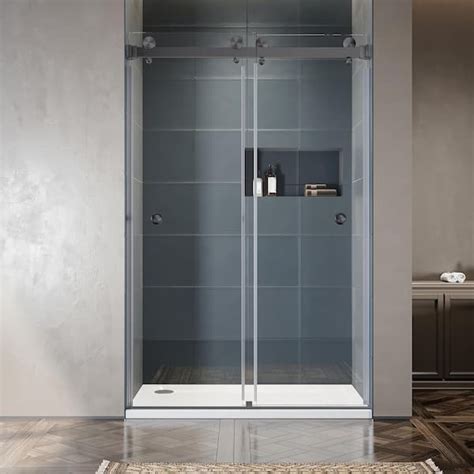 Unikoo Ukd To In W X In H Double Sliding Frameless Shower