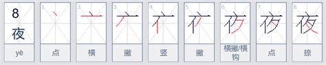 夜字的笔画笔顺是怎样的 百度经验