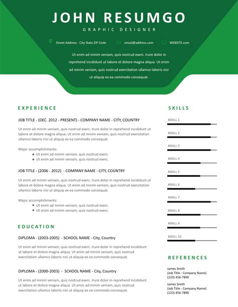 Agot Green Modern Resume Template Resumgo