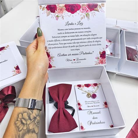 O Que Colocar Na Caixa Para Padrinhos De Casamento - Caixa para padrinhos de casamento personalizada Classic