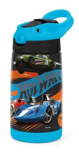 Garrafa Infantil Inox Térmica Hot Wheels 500ml Azul Original Frete grátis