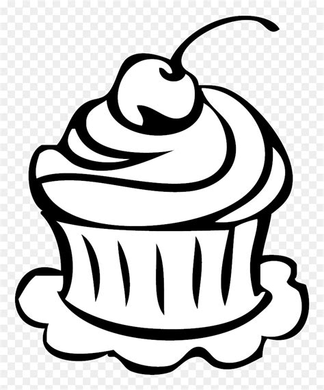 Cupcake Png Black - Cupcake Clipart Black And White Transparent, Png ...