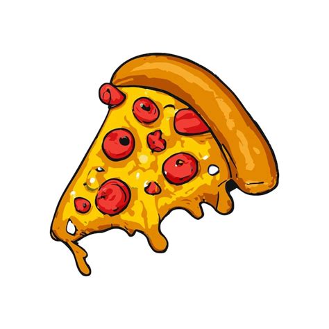 Premium Vector Pizza Slice With Dripping Cheese Vector Illustration