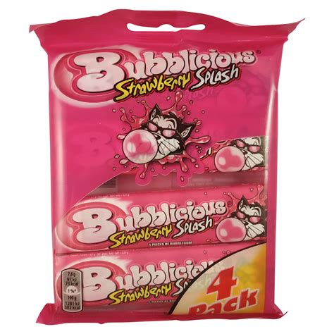 Bubblicious Strawberry Gum Bubblicious Chewing Gum Strawberry Splash 4 Per Pack