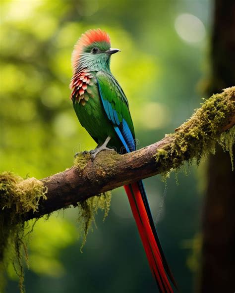 Resplendent Quetzal In Its Natural Habitat Costa Rica Stock