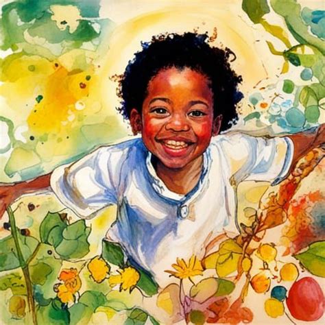 Portrait Of A Joyful Beeing By Jerry Pinkney Ai Generated Artwork