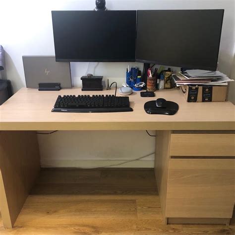 Ikea Malm Desk Oak Veneer 140x65 Cm In E15 London For £4000 For Sale