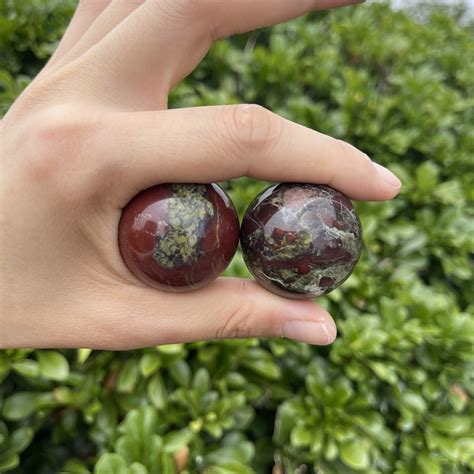 Natural Dragon Bloodstone Sphere Gemstone Sphere Healing Etsy