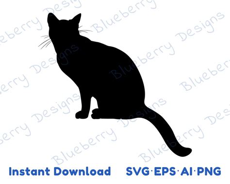 Cat Silhouette Clipart Cat Silhouette Bundle Cat Silhouette Vector