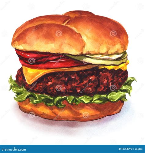 Tasty Cheeseburger Stock Illustration Illustration Of Lunch 43754796