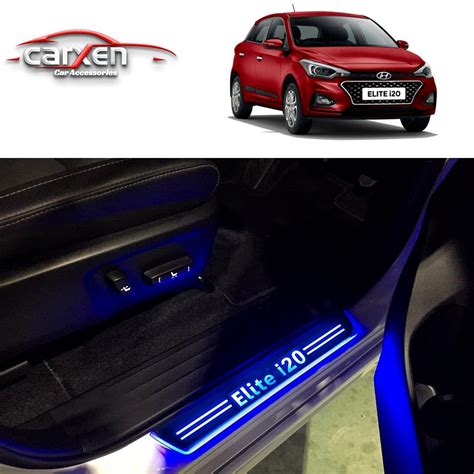 Carxen Car Door Foot Step Led Sill Scuff Plate With Mirror Finish For