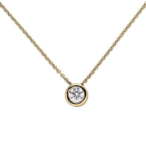 Solitär Collier Brillant 0 50 Ct 7 8mm 585 Gelbgold 45cm