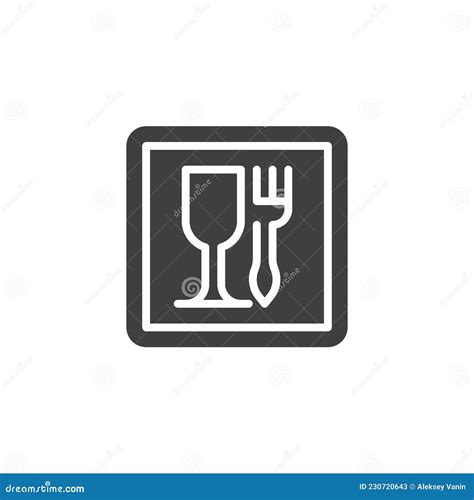 Food Wine Glass And Fork Vector Icon Stock Vector Illustration Of