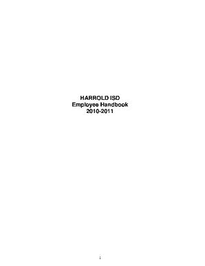 Fillable Online Harroldisd Harrold Isd Employee Handbook