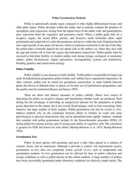 (PDF) Pollen Germination Methods