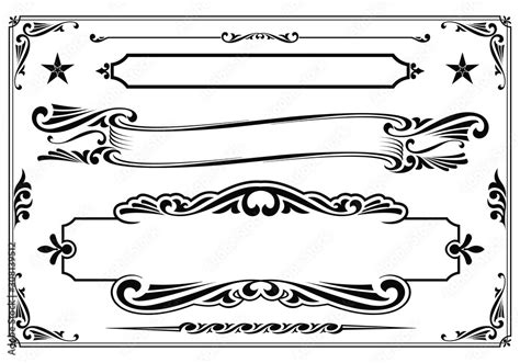 Vector black & white western themed banner design elements. Stock ...