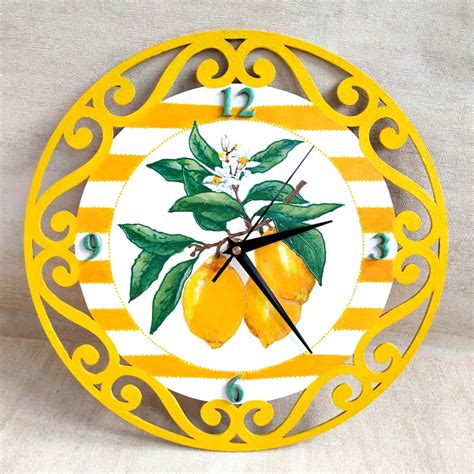 yellow wall clock etsy