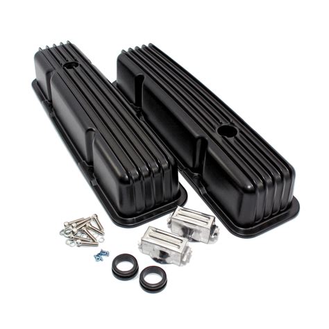 Arc A P Small Block Chevy Black Finned Tall Valve Covers