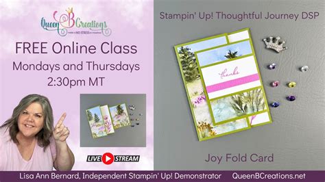 Stampin Up Thoughtful Journey DSP Joy Fold Card YouTube