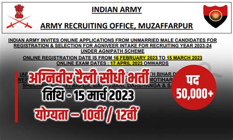 Army Agniveer Bharti 2023 10वीं पास युवाओं के लिए आर्मी अग्निवीर रैली