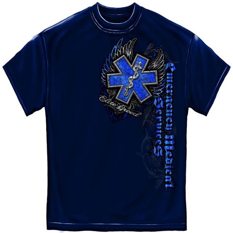 Fdny Firefighter Shirts Patches And Pins Ems Winged Star Of Life Tee