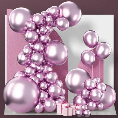 Amazon.com: PartyWoo Metallic Pinkish Purple Balloons, 100 pcs Metallic ...