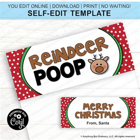 Reindeer Poop Etsy