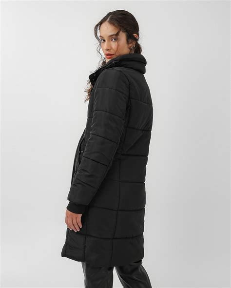 Riachuelo Casaco Longo Feminino Puffer Preto AK By Riachuelo