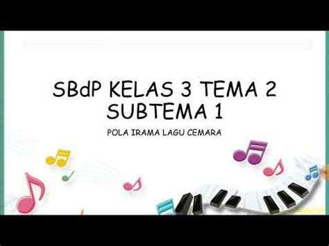 SBdP KELAS 3 TEMA 2 SUBTEMA 1 POLA IRAMA LAGU CEMARA YouTube