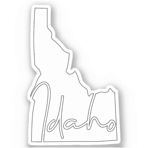 Solid White Idaho State Sticker Zazzle