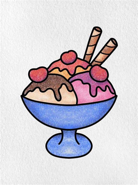 How To Draw An Ice Cream Sundae