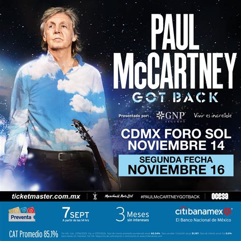 Paul McCartney regresa a México el 14 de noviembre