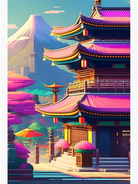 Beautiful Japanese Style Wallpaper Pixel Digital Art Wallpaper Premium ...