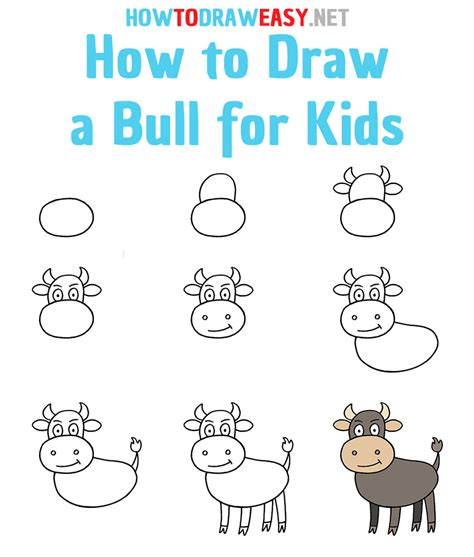 How To Draw A Bull Printable Step By Step Drawing Sheet Images And