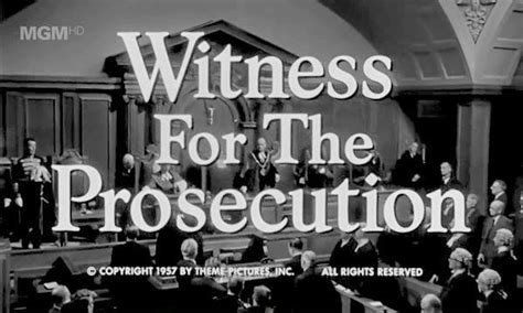 Witness For The Prosecution - 1957 | Witness for the prosecution ...