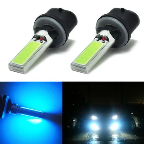 Pcs Car W Ice Blue Cob Car Led Bulb Fog Light Drl Daytime