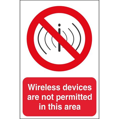 Wireless Devices Are Not Permitted Prohibitory Security Safety Signs