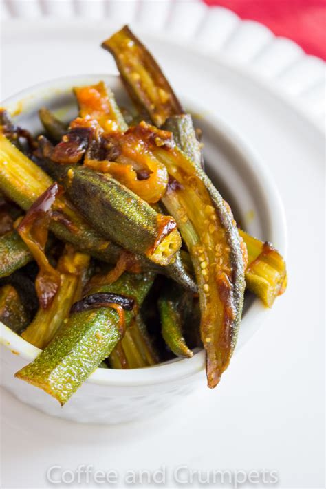 Bhindi Masala Indian Fried Okra Coffee And Crumpets