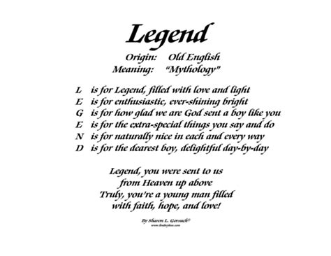 Meaning of Legend - LindseyBoo