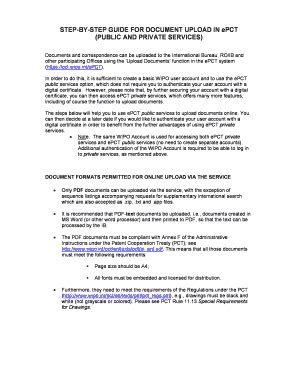 Fillable Online Wipo Step By Step Guide For Document Upload In Epct